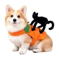 thumbnail image 1 of Halloween Pumpkin Dog Vest Costume, with Black Cat Decor, Funny Pet Harness Outfit, Party Cosplay Apparel, Soft Fleece for Small Medium Dogs Puppies Cats Kitten, 1 of 6