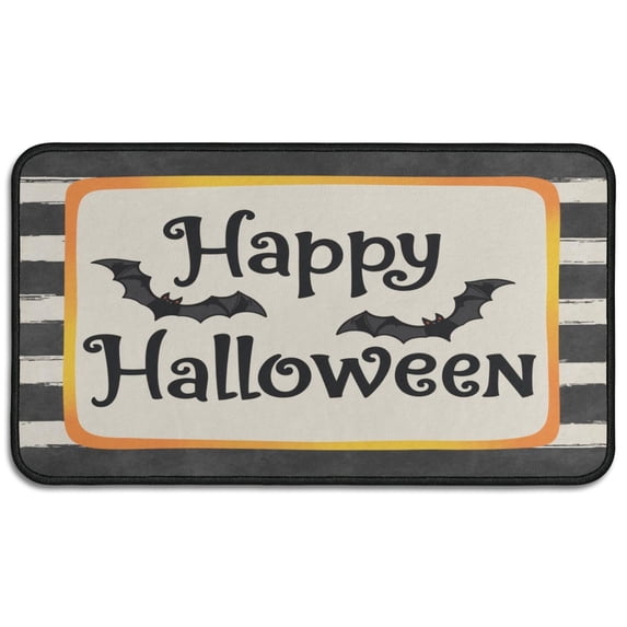 Halloween Pumpkin Door Mat Decorations Horror Pumpkin Ghost Welcome Mat Retro the Indoor Door Mat/Outdoor Crystal Velvet 30x17 Inches