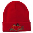 thumbnail image 1 of Halloween Pumpkin Embroidered Long Beanie - Red OSFM, 1 of 5