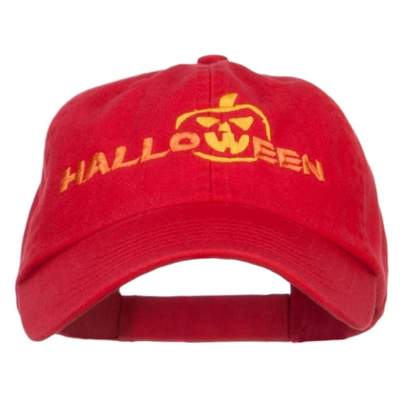 Halloween Pumpkin Embroidered Pet Spun Cap - Red OSFM