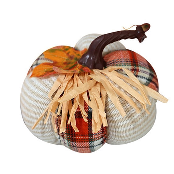Halloween Pumpkin Fabric Plush Decor, Colorful Cloth Art Harvest Festival Pumpkin Figurines for Fall Thanksgiving Tabletop Shelf Mantel Centerpiece Scene Setting Home Accent