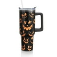 thumbnail image 1 of Halloween Pumpkin Face 40 Oz Tumbler With Handle and Straw, Stainless Steel Double Walled Vacuum Insulated Cup, Holiday Gifts for Women Men, 1 of 7