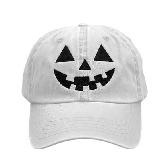Halloween Pumpkin Face Baseball Caps Unisex Adjustable Embroidery Pumpkin Dad Hat Cotton Cute Trucker Cap