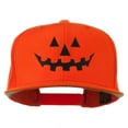 thumbnail image 1 of Halloween Pumpkin Face Embroidered Snapback Cap - Orange OSFM, 1 of 5