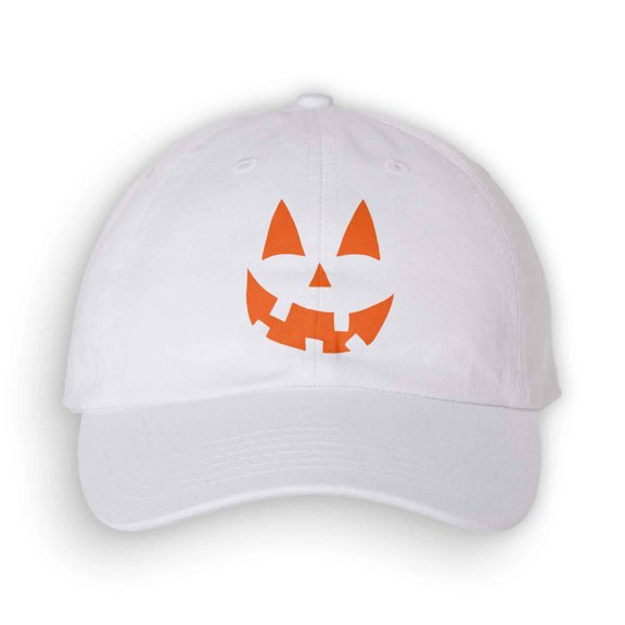 Halloween Pumpkin Face Hat – Jack O’ Lantern Dad Hat Spooky Season Cap 6 Panel Unstructured Buckle Closure Made To Order With Love