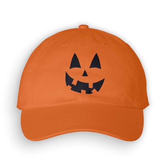 Halloween Pumpkin Face Hat – Jack O’ Lantern Dad Hat Spooky Season Cap 6 Panel Unstructured Buckle Closure Made To Order With Love