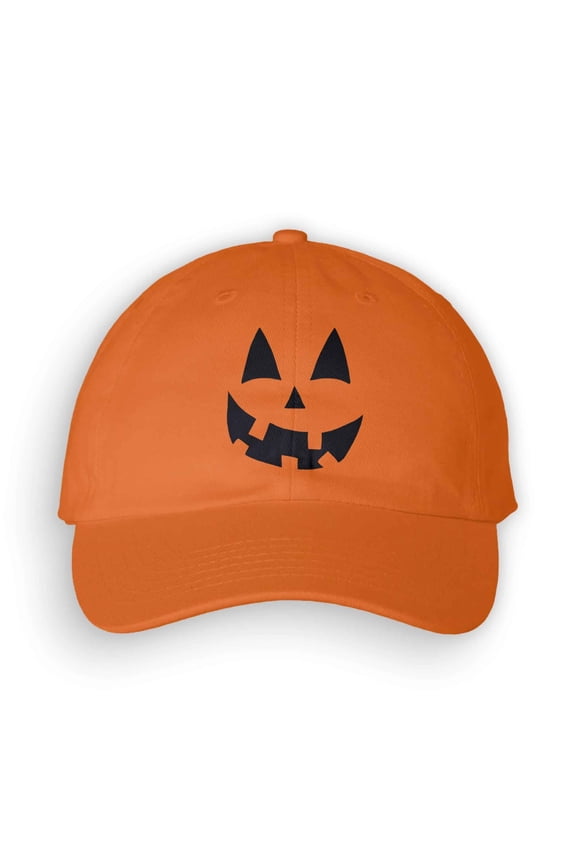 Halloween Pumpkin Face Hat – Jack O’ Lantern Dad Hat Spooky Season Cap 6 Panel Unstructured Buckle Closure Made To Order With Love