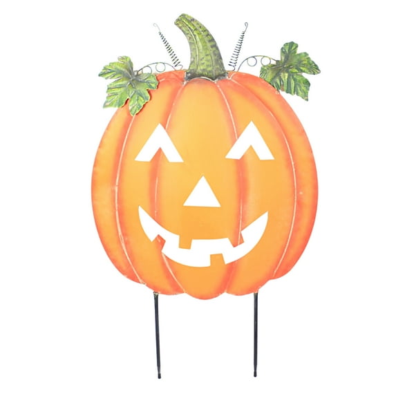 Halloween Pumpkin Face Stake Metal Yard Decor 31823078