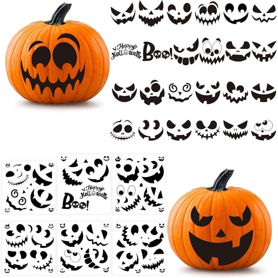 Halloween Pumpkin Face Stickers, Pumpkin Decorating Stickers Black ...