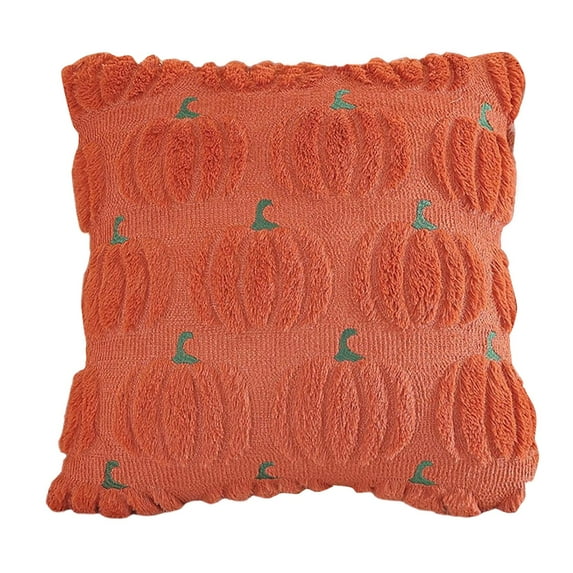 Halloween Pumpkin Fall Throw Pillow Covers 18x18 Inch Autumn Cushion Covers with 3D Embroidery Soft Plush Pillow Cases for Sofa Couch Living Room Bedroom Farmhouse Thanksgiving Halloween