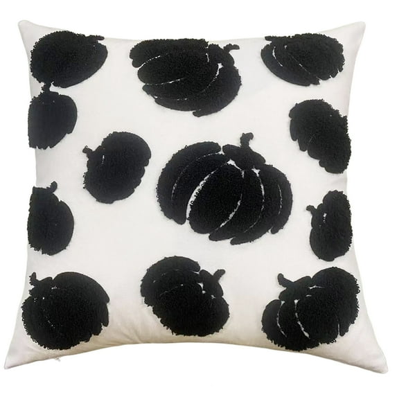 Halloween Pumpkin Fall Throw Pillow Covers 18x18 Inch Autumn Cushion Covers with 3D Embroidery Soft Plush Pillow Cases for Sofa Couch Living Room Bedroom Farmhouse Thanksgiving Halloween