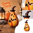 thumbnail image 1 of Halloween Pumpkin Figurine, Creative Resin Tabletop Decoration for Home Party, Spooky Pumpkin Statue for Halloween Atmosphere Enthusiasts, 1 of 7