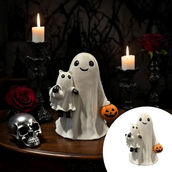 Halloween Pumpkin Figurine Desktop Ornament Collectible Home Party Decoration Cute