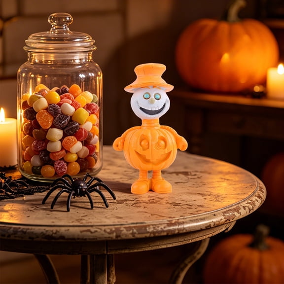 Halloween Pumpkin Figurine Resin Ornament Spooky Halloween Decorations Pumpkin Head Doll Decor for Yard Party Home Table Shelf Display Autumn Harvest Festival Decoration Accent
