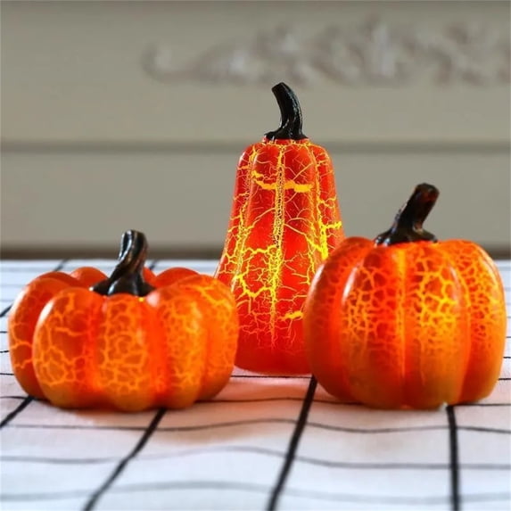 Halloween Pumpkin Flameless Flickering Candle Light Pumpkin LED Orange Candle, Battery Operated, Unscented Real Wax Halloween Indoor Party Decoration, Orange/1 Pcs, 2.36x2.56"