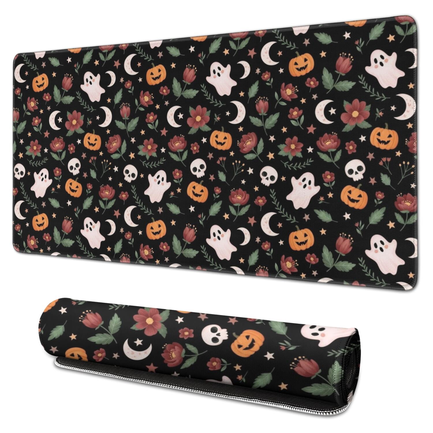 Halloween Pumpkin Flower Pattern Extended Large Mouse Pad, Desk ...