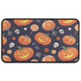 thumbnail image 1 of Halloween Pumpkin Front Door Mat Anti Slip Evil Pumpkin Ghost Doormat Friendly for Door Kitchen Bathroom Bedroom Crystal Velvet 30x17 Inches, 1 of 7