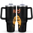 thumbnail image 1 of Halloween Pumpkin Ghost 40 oz Tumbler with Handle Rust Resistant Travel Cups Modern Cafe Tumblers for Spring Summer Camping Outdoor, 1 of 7