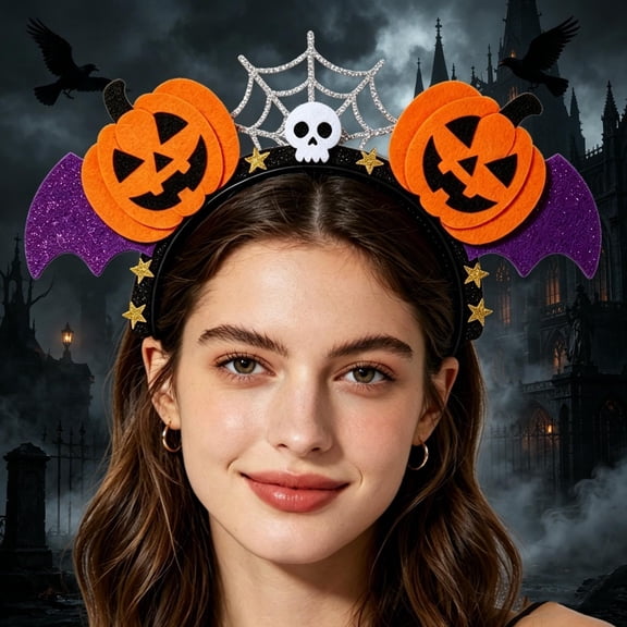 Halloween Pumpkin Ghost Bat Headband Halloween Hair Accessories for Halloween Events