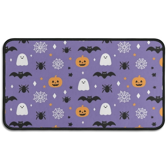 Halloween Pumpkin Ghost Door Mat Decorations Horror Pumpkin Ghost Welcome Mat Funny the Indoor Door Mat/Outdoor Crystal Velvet 30x17 Inches