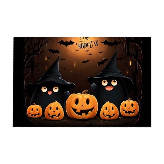 Halloween Pumpkin Ghost Doormat, Stylish Soft Non-Slip Decorative Rugs for Bathroom Kitchen Bedroom Entryway