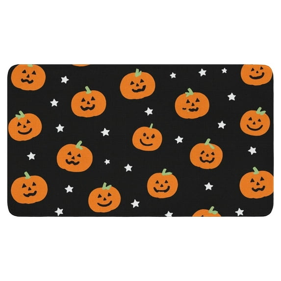Halloween Pumpkin Ghost Front Door Mat,Home Decor Low-Profile Door Mat 17x30 Inch Ghost Boo Spooky Switch Rug for Winter Holiday Home Kitchen