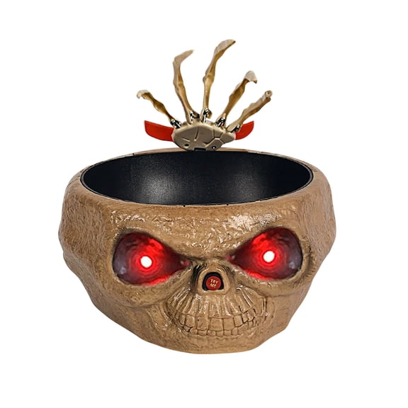 Halloween Pumpkin Ghost Jar Decoration, Scary Light and Sound Haunted Jar with Moving Ghost Hand, Interactive Halloween Prop for Trick or Treat Party Table Decor