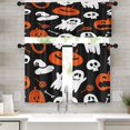 thumbnail image 1 of Halloween Pumpkin Ghost Kitchen Window Curtains Valance and Tier Set 36 Inch, Cute Skull Spider 3 Piece Window Treatment Tiers for Living Room Bedroom Kitchen Decor Drapes, 1 of 6