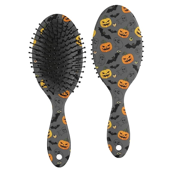 Halloween Pumpkin Ghost Pattern Brush, Detangling Hair Brush, Scalp Massage Hair Comb, Smooth Handle Gifts for for Men Women Kids