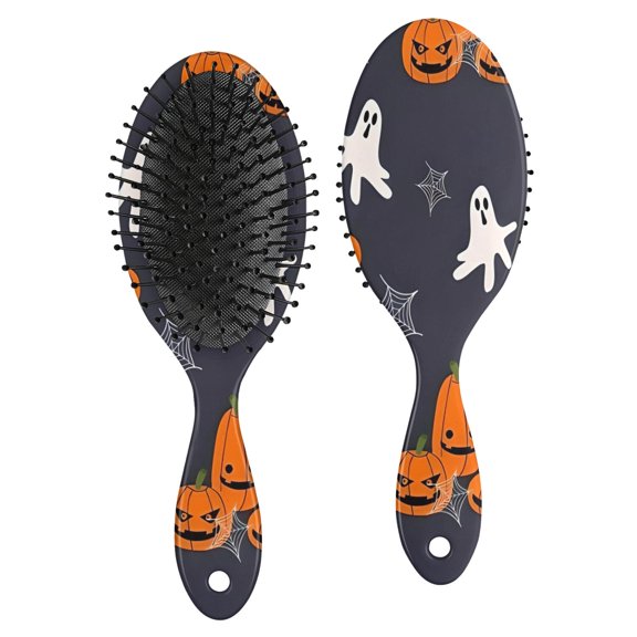 Halloween Pumpkin Ghost Pattern Hair Brush,Girls Detangling Hair Brush,Glide Through Tangles with Ease for Wet & Dry Hair,8.8"X2.8"