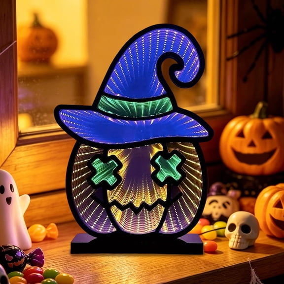 Halloween Pumpkin Ghost Tunnel Light - LED Double-Sided Ornament for Magical Bedroom Decor and Party Atmosphere - Eye-Catching Gift for Adults and Halloween Enthusiasts