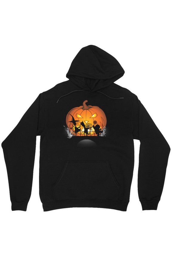 Halloween Pumpkin Graphic Funny Holiday Creepy Season Simple Minimalist Art Cute - Stocking Stuffer M9537 Unisex Hoodie, Up to Size 5XL
