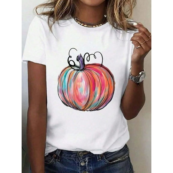 Halloween Pumpkin Graphic Printed Shirts Cotton Men's Fashion T-Shirts Casual Short Sleeves For Daily Wear,220g2025