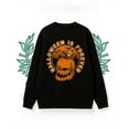thumbnail image 1 of Halloween Cotton Pumpkin Graphic Sweatshirt Top Eternal Bat Jack O Lantern Design Long Sleeve Crew Neck Black S-3XL, 1 of 6