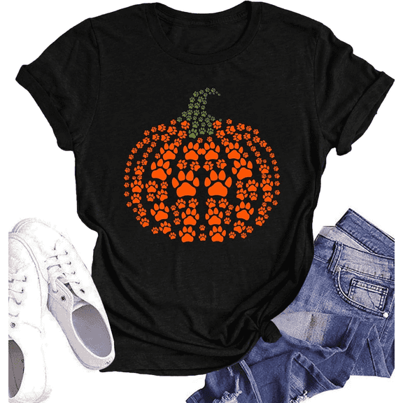 Halloween Pumpkin Graphic T-Shirt for Women – Festive Party Outfit & Seasonal Wear