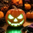 thumbnail image 1 of Halloween Pumpkin Green Light Night Light Resin Figurine, Spooky Glowing Pumpkin Decoration, Enchanting Ambiance Resin Ornament for Indoor Outdoor Halloween Party Decor, 1 of 9
