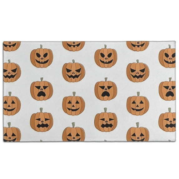 Halloween Pumpkin Grid Pattern Door Rugs,Washable Non Slip Door Mats Indoor,Decorative Door Mats,Entry Mat Indoor for Entrance,Bedroom,Kitchen,Bathroom,17"x30"