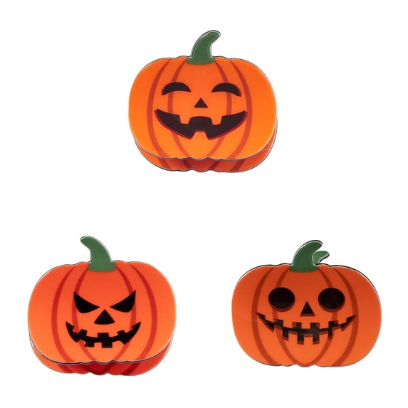 Halloween Pumpkin Hair Claw Clips Cute Orange Hair Accessories, Non Jaw Clips for Thick Hair, Fall Pumpkin Hair Claw for Women Girls, Halloween Holiday Party Styling Gift 3PC