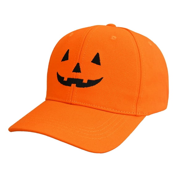 Halloween Pumpkin Hat Baseball Cap Funny Embroidery Design Adjustable Unisex Sun Hat for Outdoor Wear Parties Carnival Masquerade Festive Celebrations