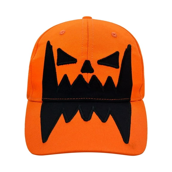 Halloween Pumpkin Hat Funny Unisex Halloween Hat Embroidery Pumpkin Face Baseball Cap Adjustable