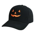 thumbnail image 1 of Halloween Pumpkin Hat Funny Unisex Halloween Hat Embroidery Pumpkin Face Baseball Cap Adjustable, 1 of 5