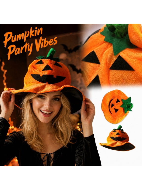 Halloween Pumpkin Hat, Novelty Party Prop, Dance Performance Costume Accessory, Masquerade Ball Headwear, Festival Event Decoration, Cute Jack O Lantern Beanie, Adult Kids Cosplay Hat
