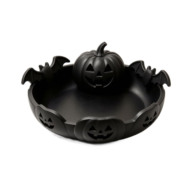 Halloween Pumpkin Head Bowl, Black Gothic Candy Dish, Decorative ...