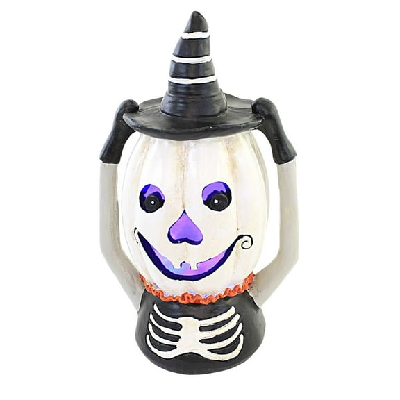 Halloween Pumpkin Head Led Polyresin Light-Up Skeleton R0169 White