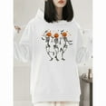 thumbnail image 1 of Halloween Pumpkin Head, Skull, Dancing T-shirt, hooded long-sleeved top, comfortable and fashionable white S-2XL, 1 of 6