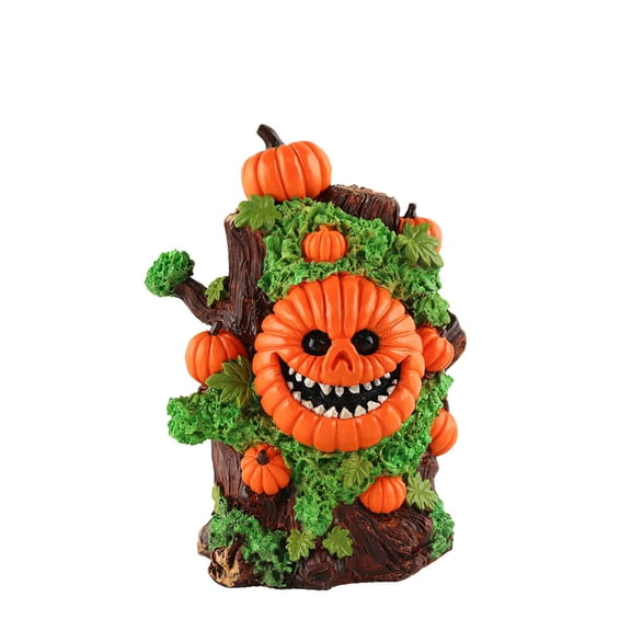 Halloween Pumpkin Head Tree Spirit Resin Ornament Creative Desktop Trendy Decor for Holiday Atmosphere Layout Gift A
