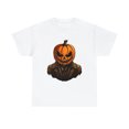 thumbnail image 1 of Halloween Pumpkin Head Unisex Heavy Cotton Tee T-Shirt, 1 of 12
