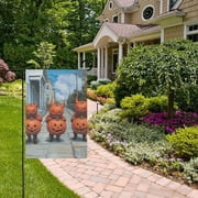 Halloween Pumpkin Imps Garden Flag 12x18 inch Double Sided Outside Yard Decorations for Home Outdoor