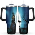thumbnail image 1 of Halloween Pumpkin Insulated Tumblers Happy Halloween Travel Coffee Mugs with Straw,Thermal with Lids for Hot and Cold Drinks for Work Travel 40 oz Boo Mug, 1 of 7