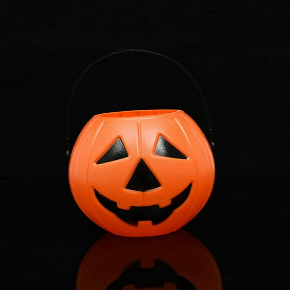 Halloween Pumpkin Jack O' Lantern Candy Bucket, Portable Halloween Pumpkin Buckets Trick Treat Candy Pails for Halloween Parties Decorations and Storage(Medium size)